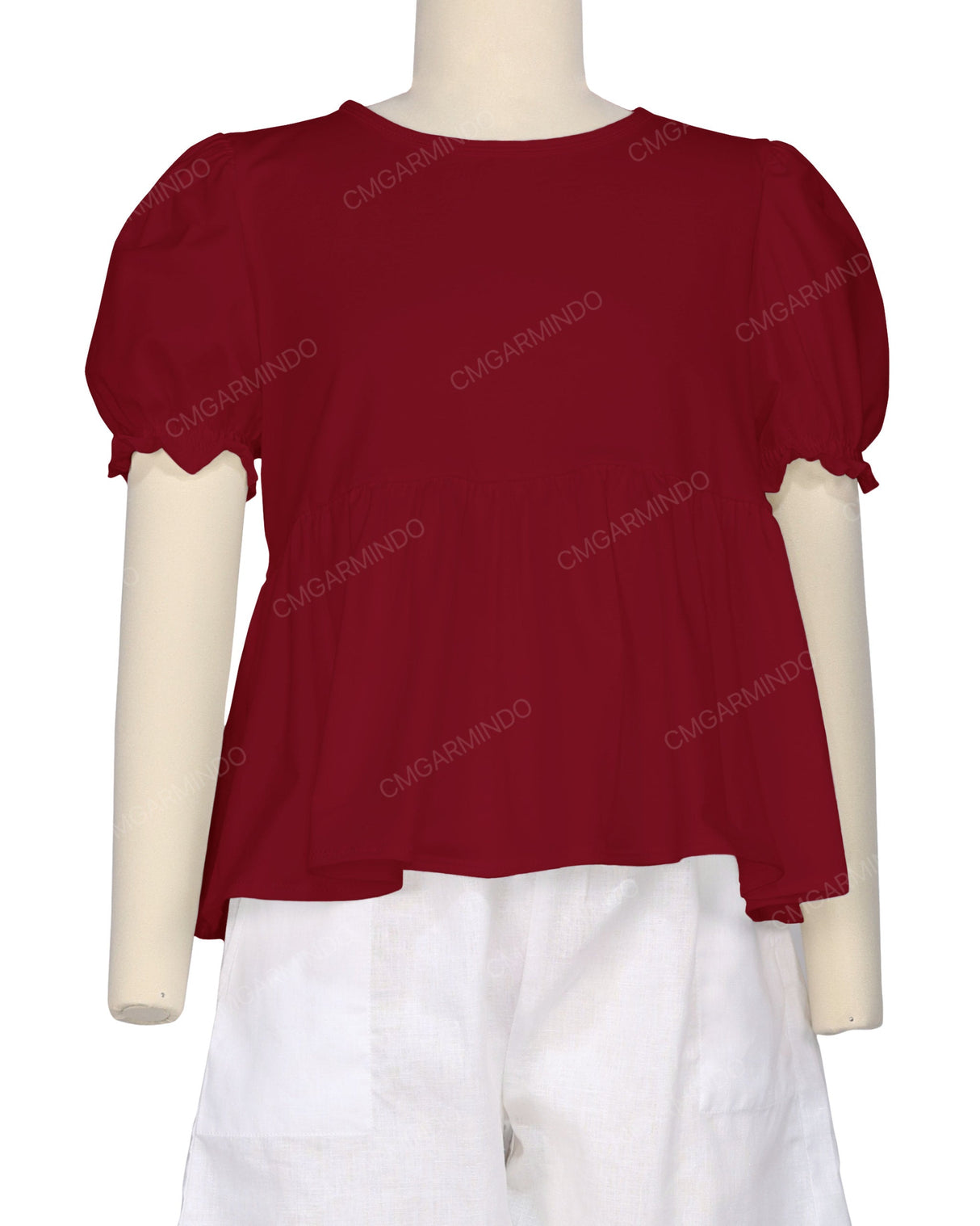 Puff Sleeve Boat Neck Top