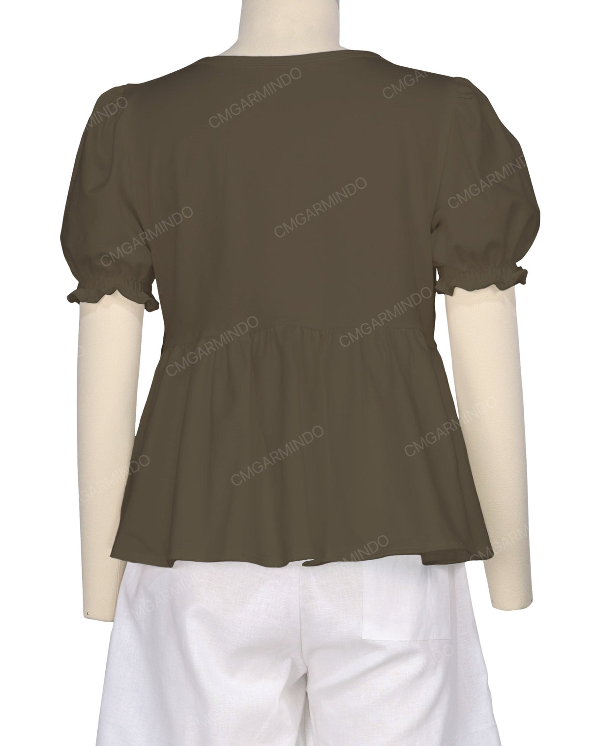 Puff Sleeve Boat Neck Top