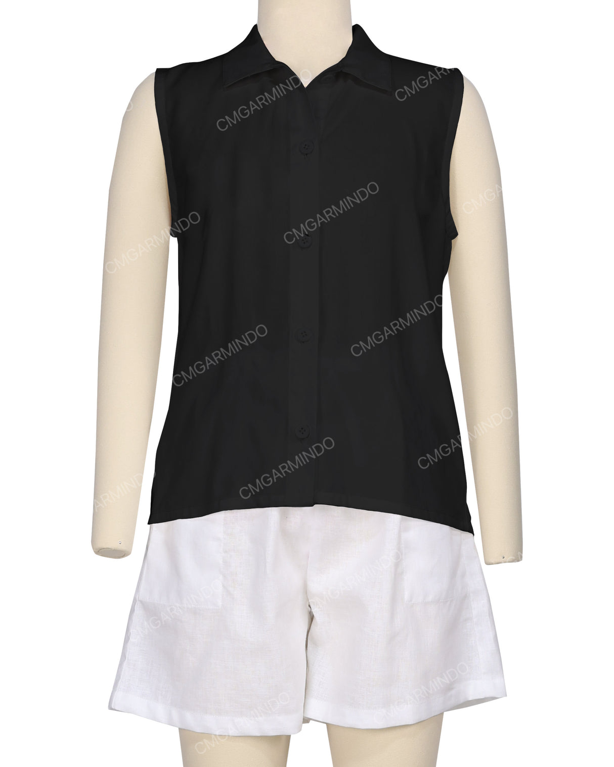 Sleeveless Button Up Shirt