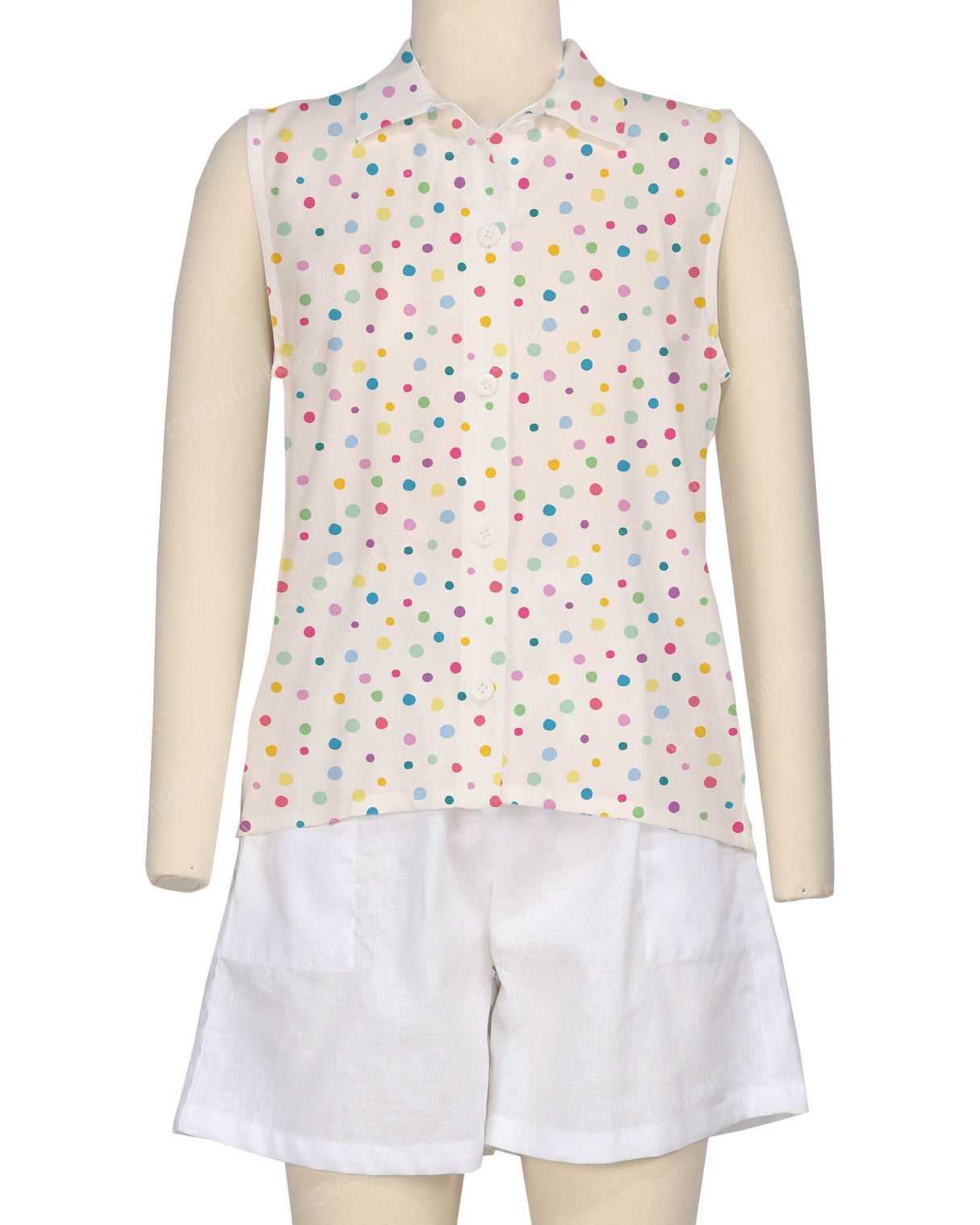 Sleeveless Button Up Shirt