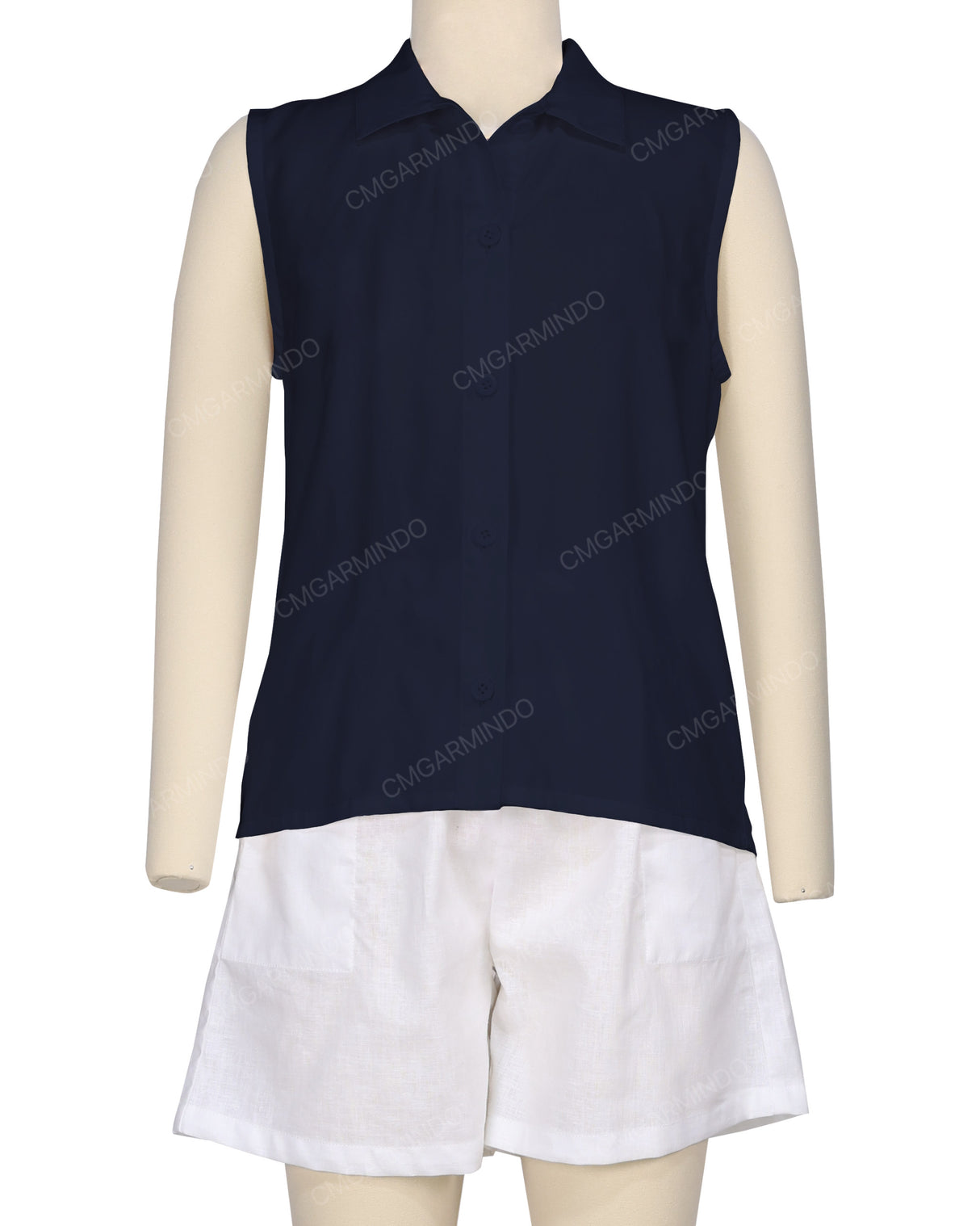 Sleeveless Button Up Shirt
