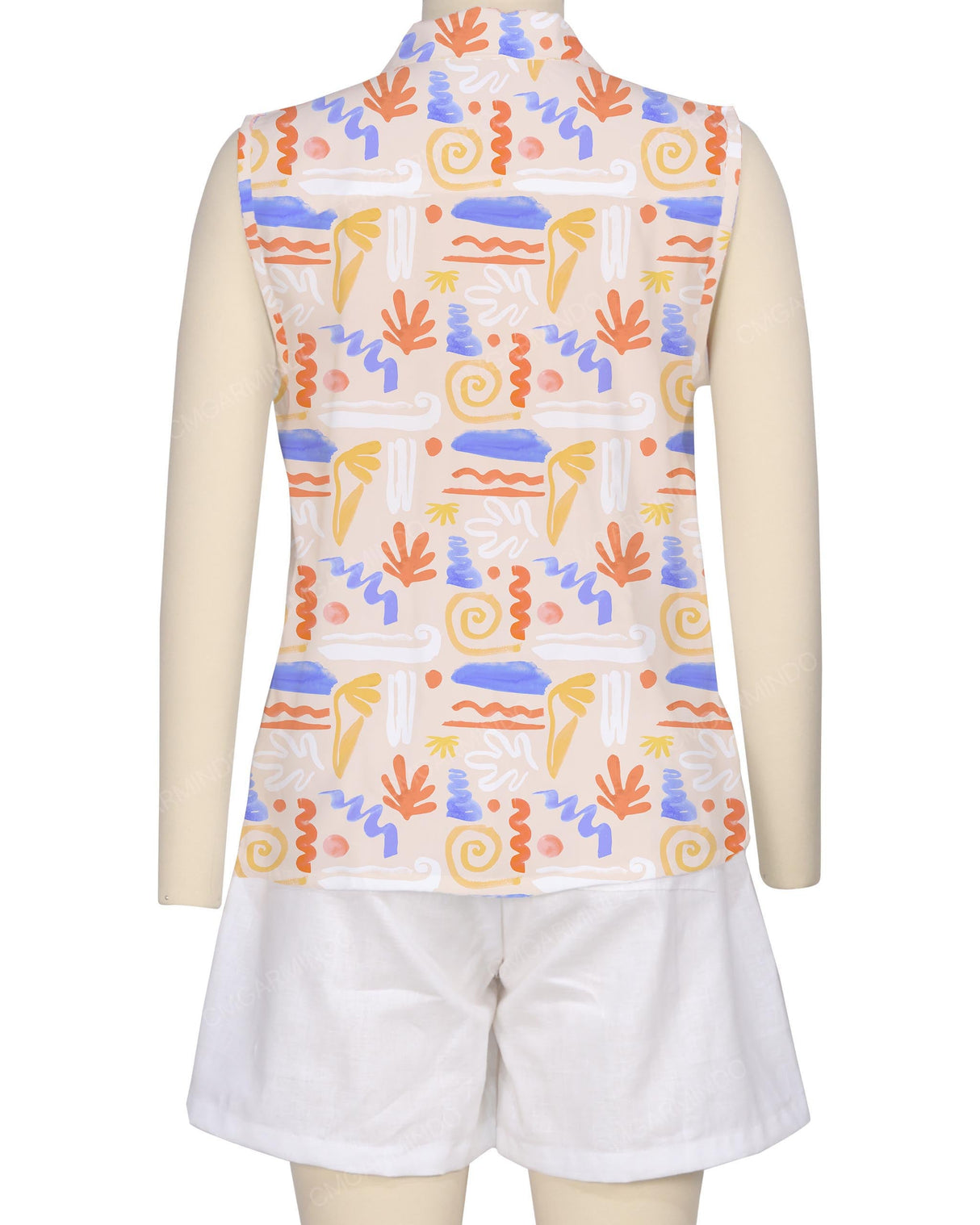 Sleeveless Button Up Shirt