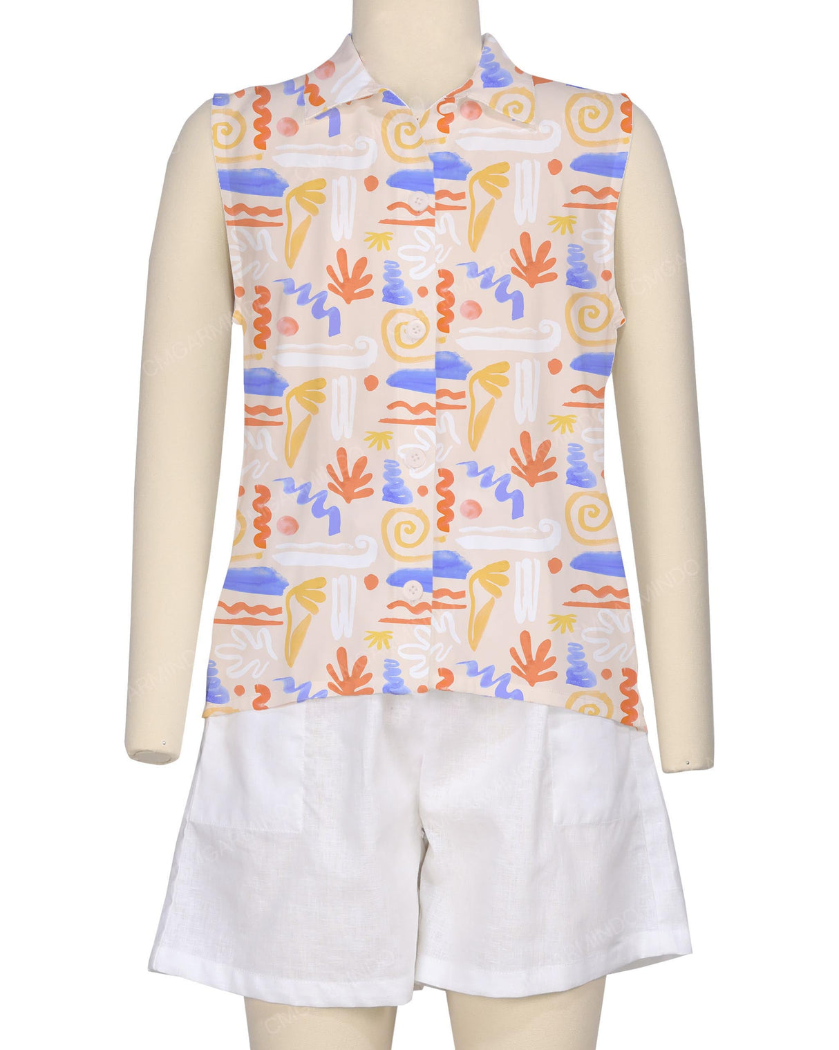 Sleeveless Button Up Shirt