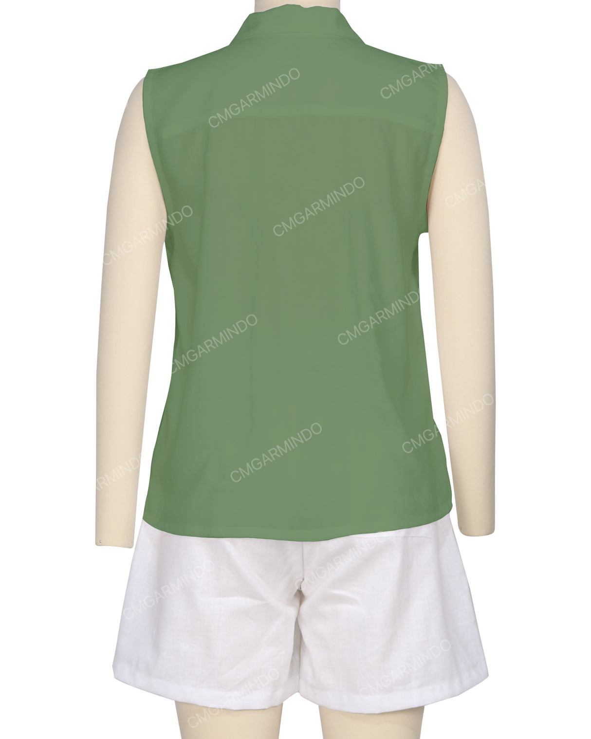 Sleeveless Button Up Shirt