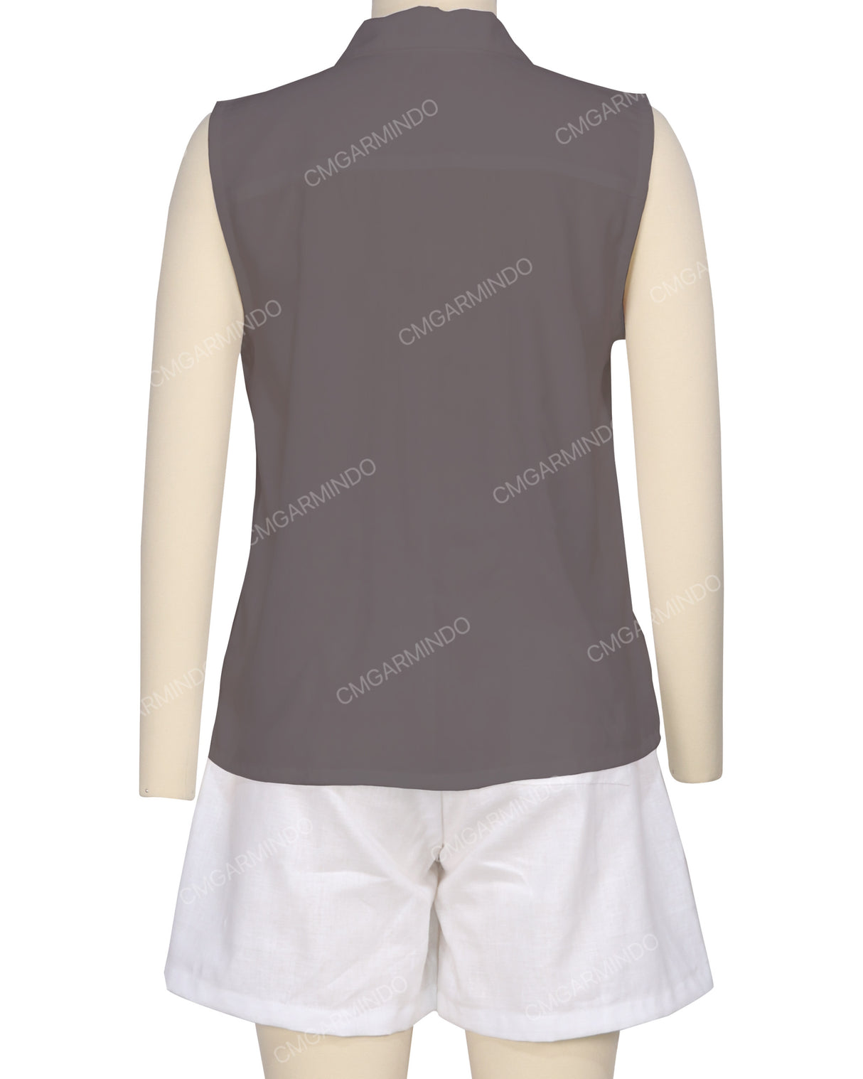 Sleeveless Button Up Shirt