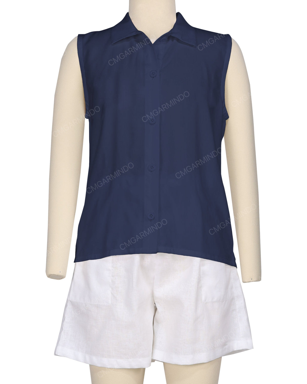 Sleeveless Button Up Shirt