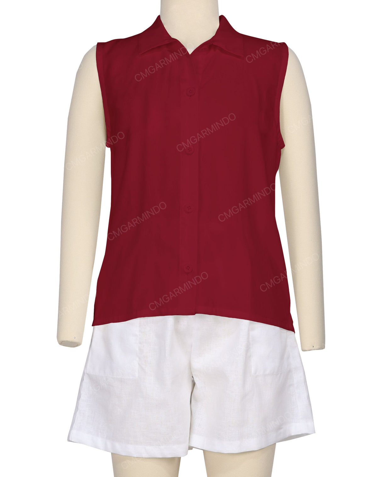Sleeveless Button Up Shirt