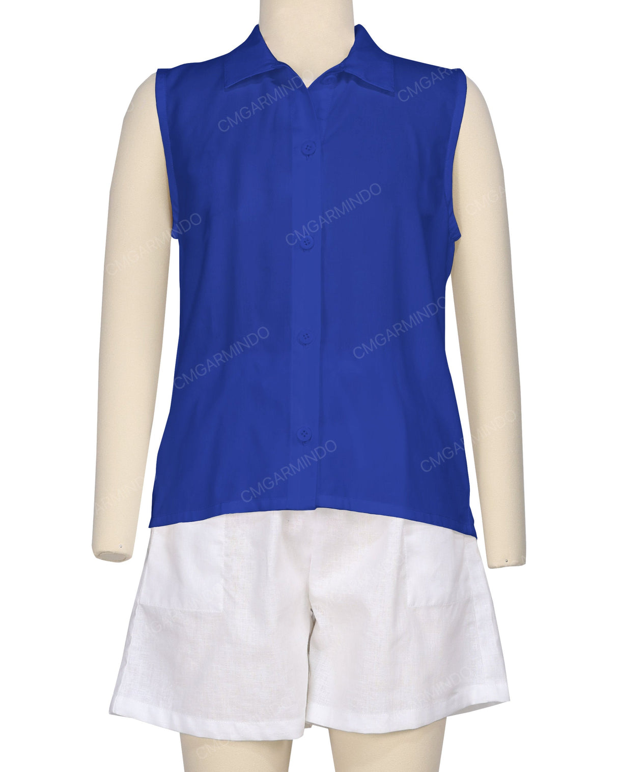 Sleeveless Button Up Shirt