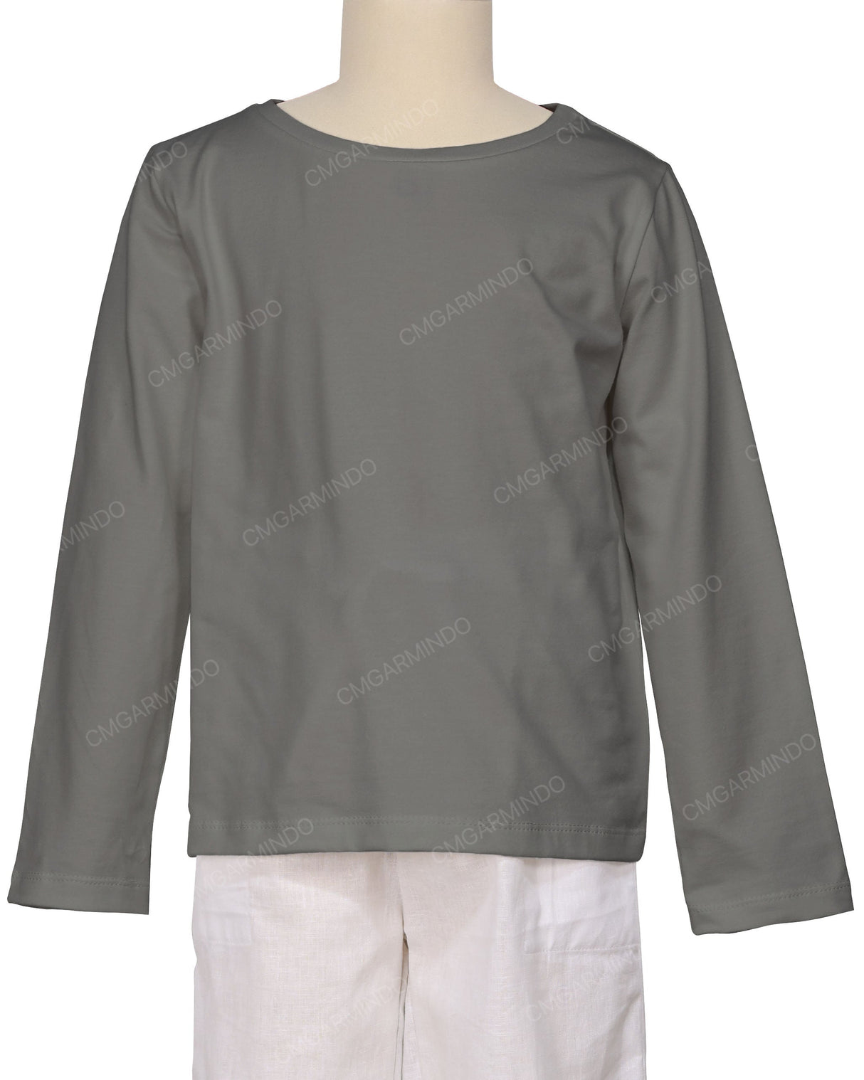 Relaxed Long Sleeve Boat Neck T-shirt
