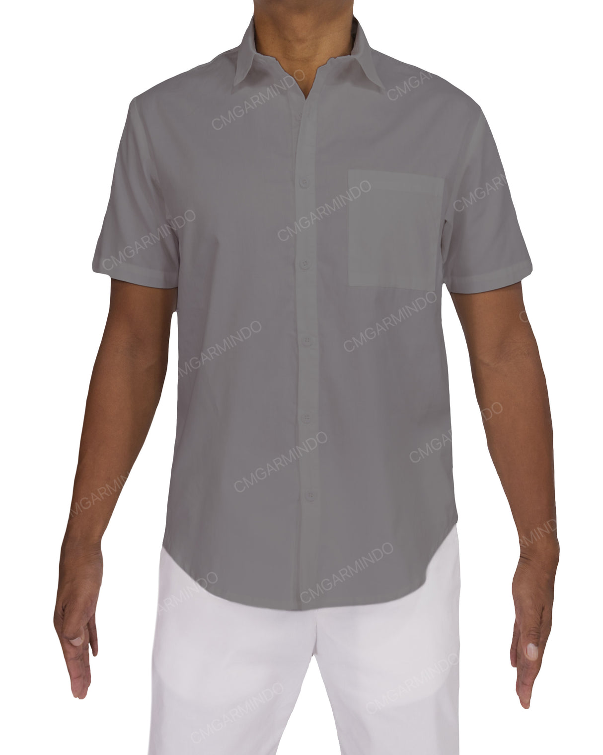 Fitted Short Sleeve Button Up Shirt