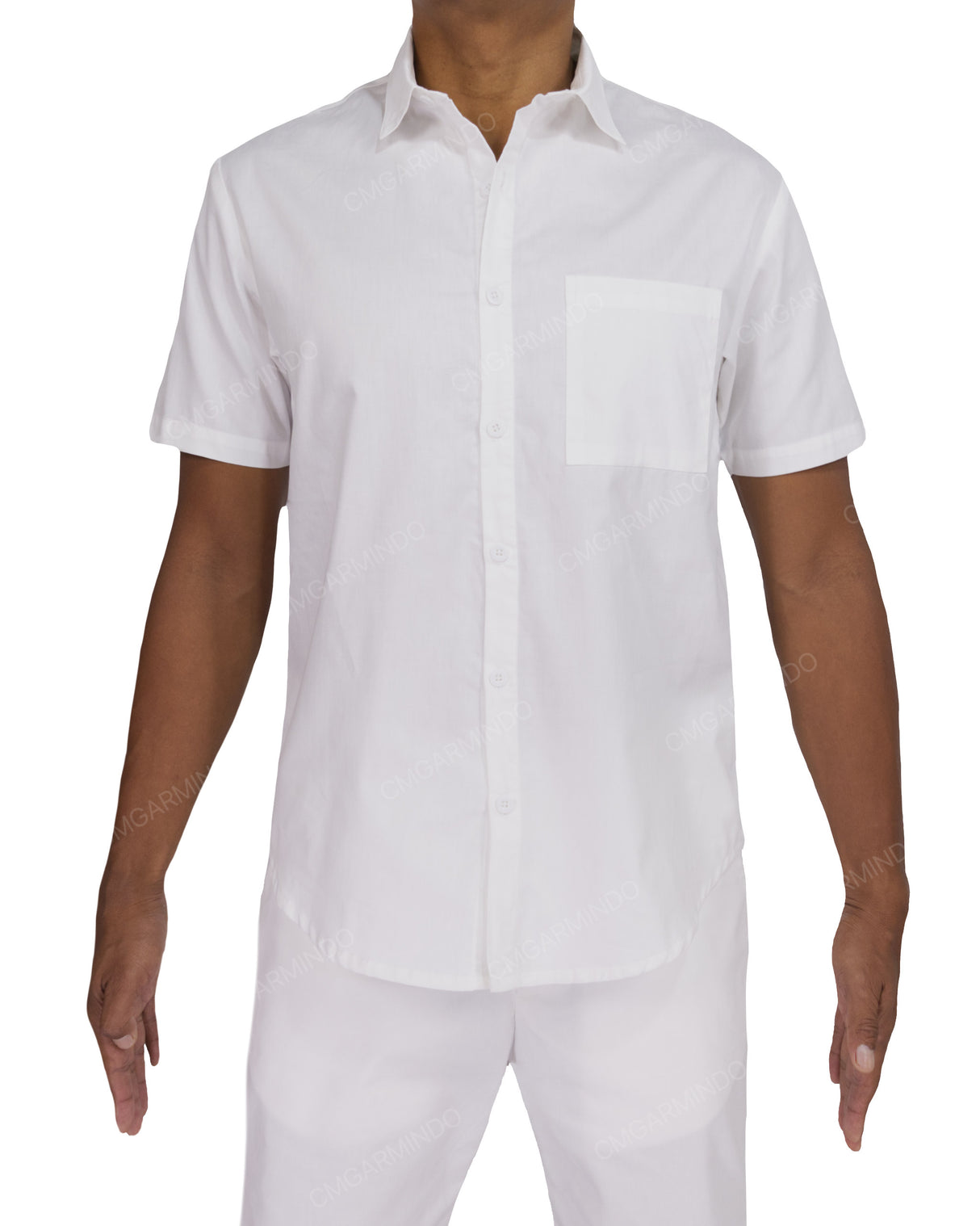 Fitted Short Sleeve Button Up Shirt