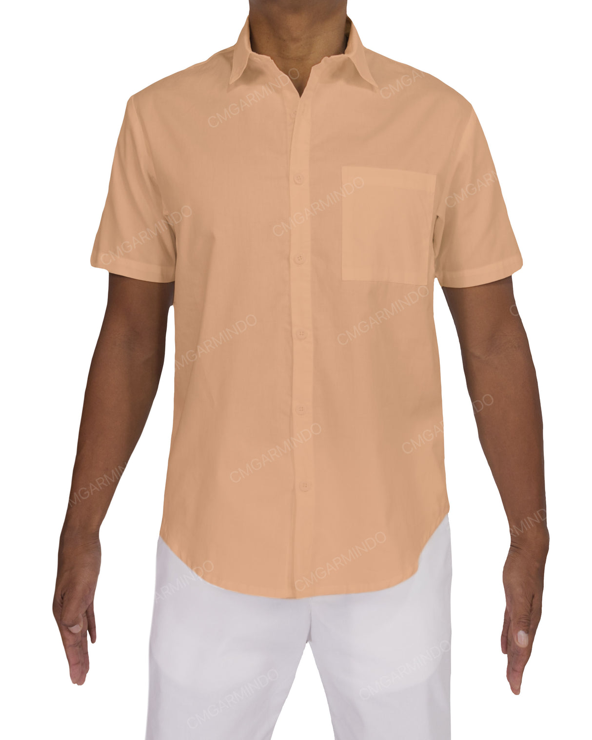 Fitted Short Sleeve Button Up Shirt
