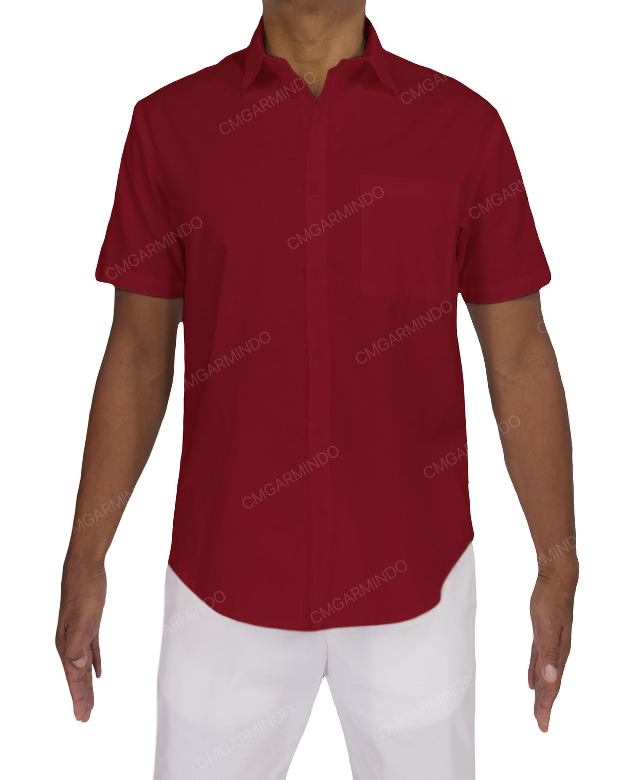 Fitted Short Sleeve Button Up Shirt
