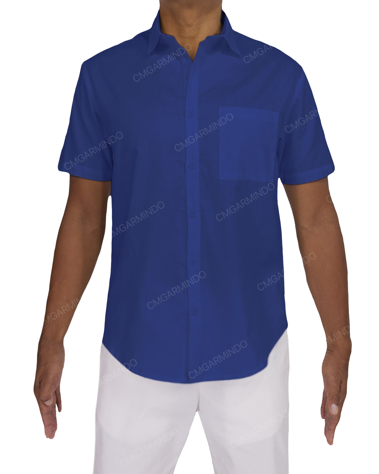 Fitted Short Sleeve Button Up Shirt