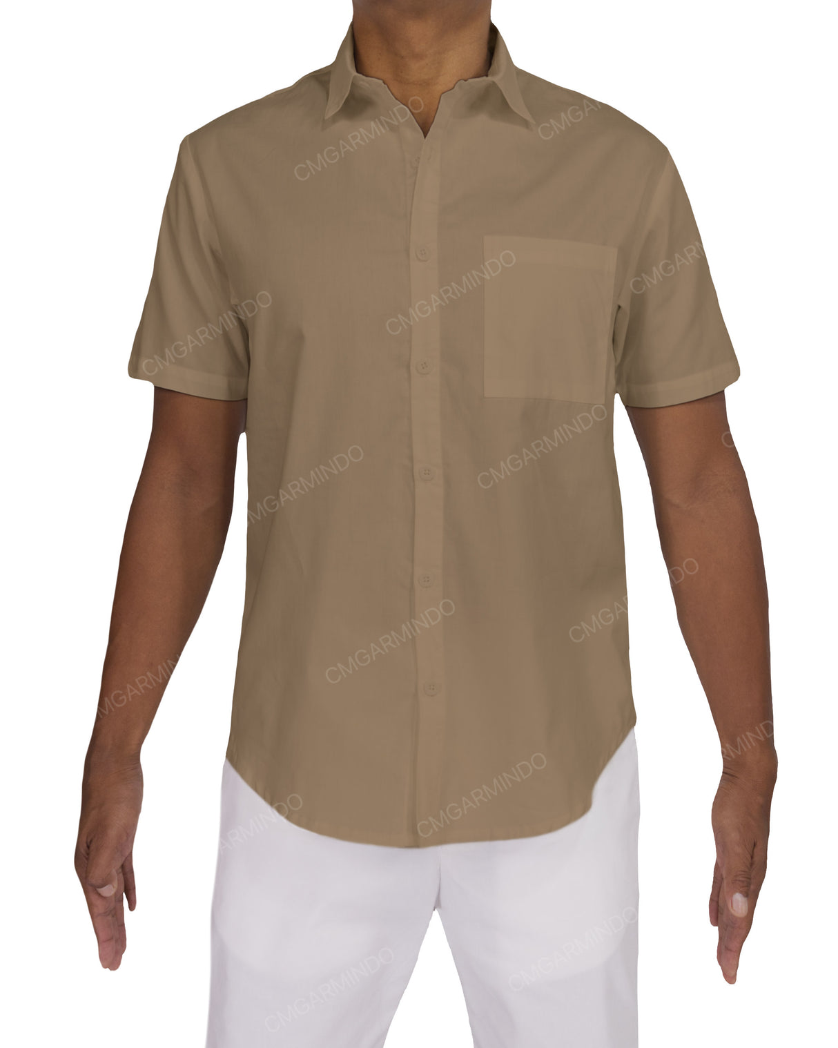 Fitted Short Sleeve Button Up Shirt