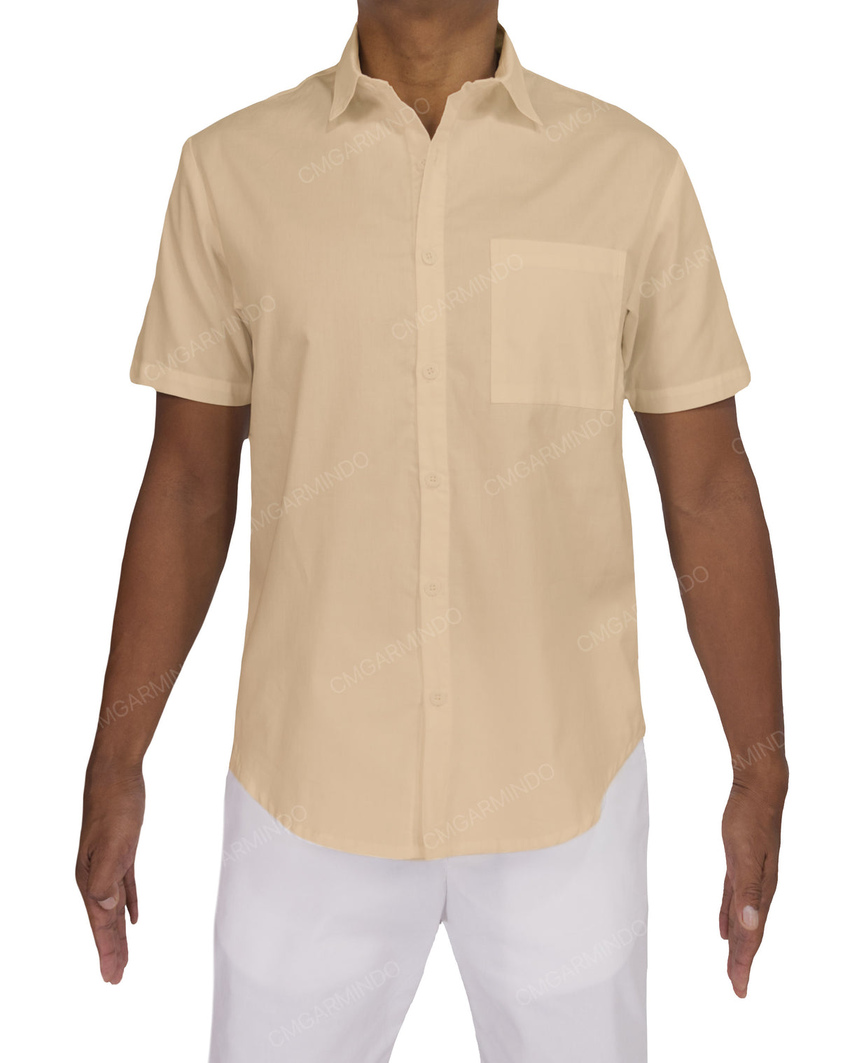 Fitted Short Sleeve Button Up Shirt