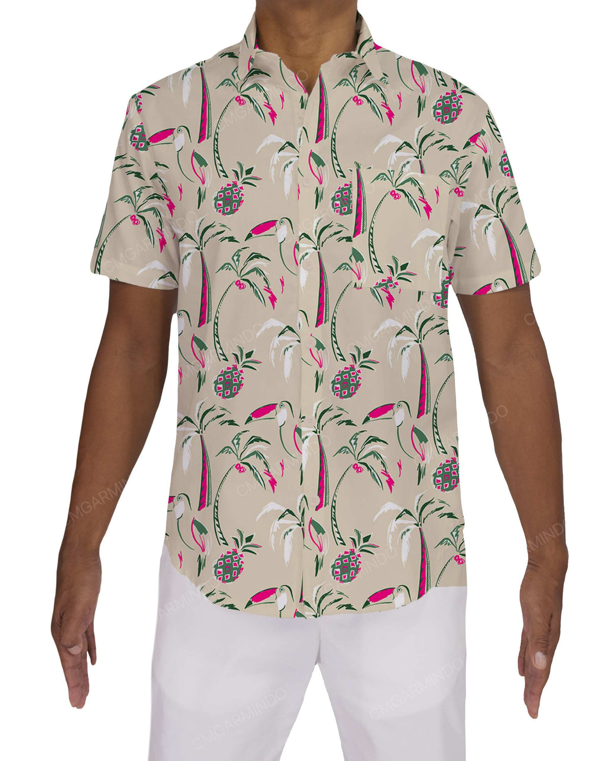 Fitted Short Sleeve Button Up Shirt