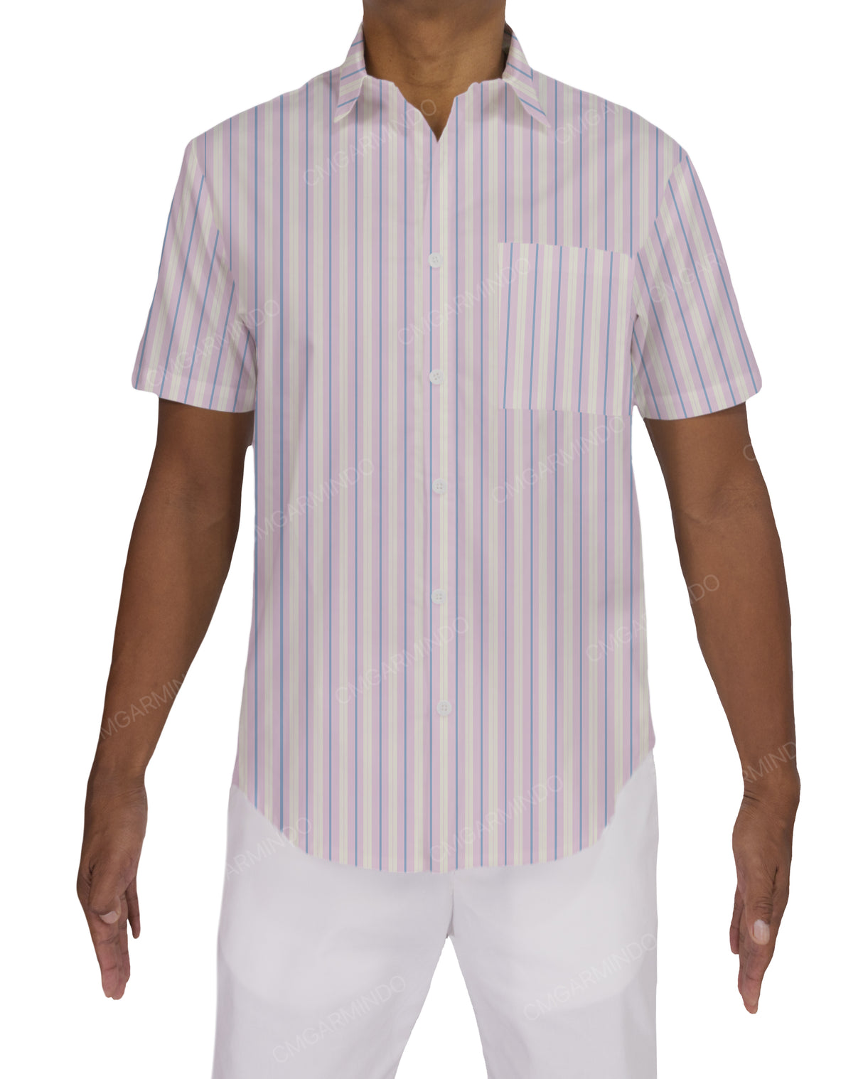 Fitted Short Sleeve Button Up Shirt