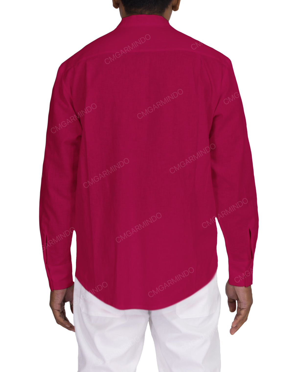 Long Sleeve Mandarin Collar Shirt