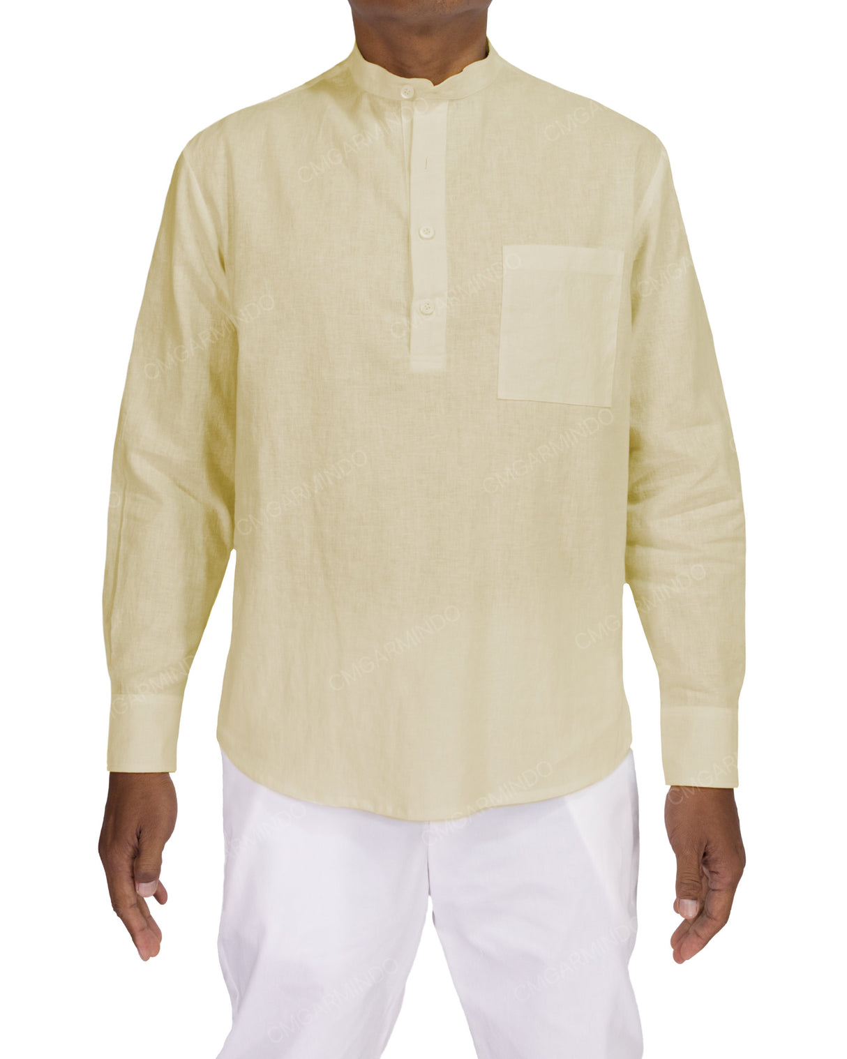 Long Sleeve Mandarin Collar Shirt