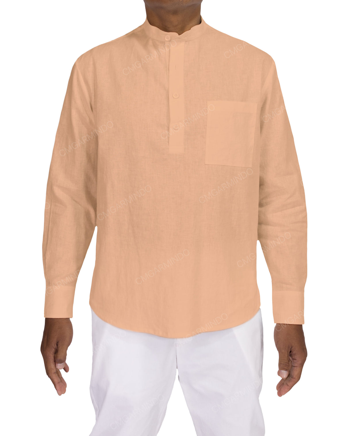 Long Sleeve Mandarin Collar Shirt