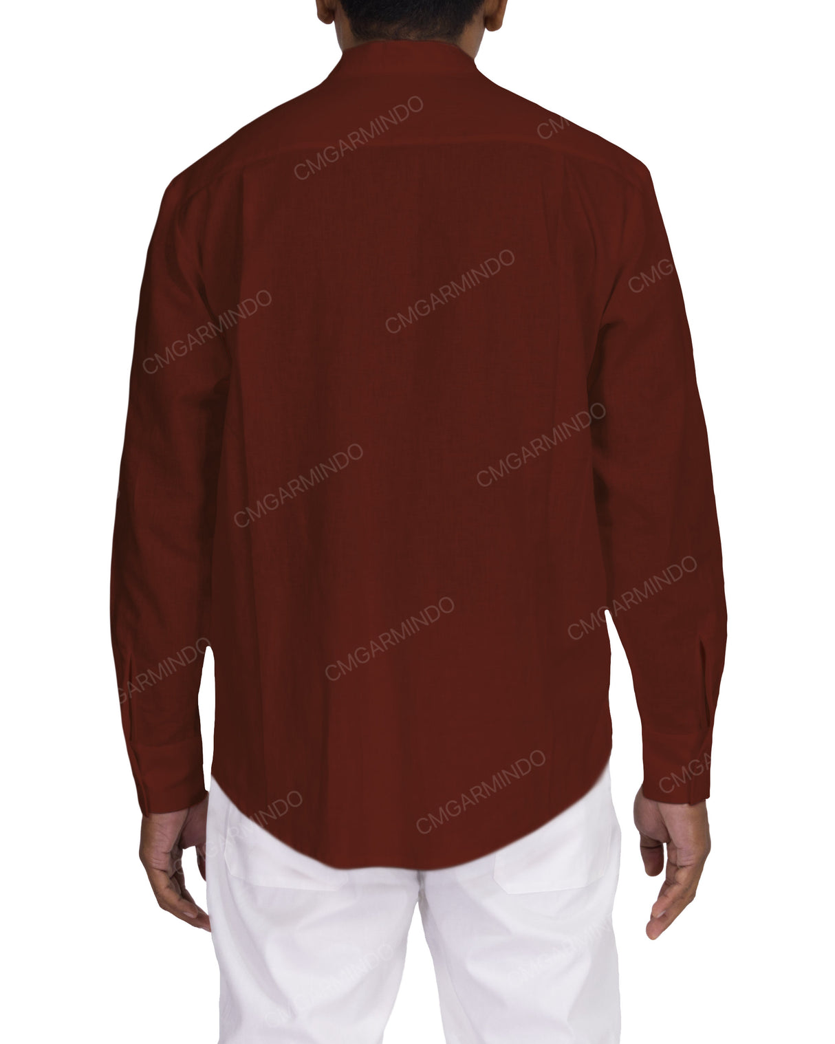 Long Sleeve Mandarin Collar Shirt