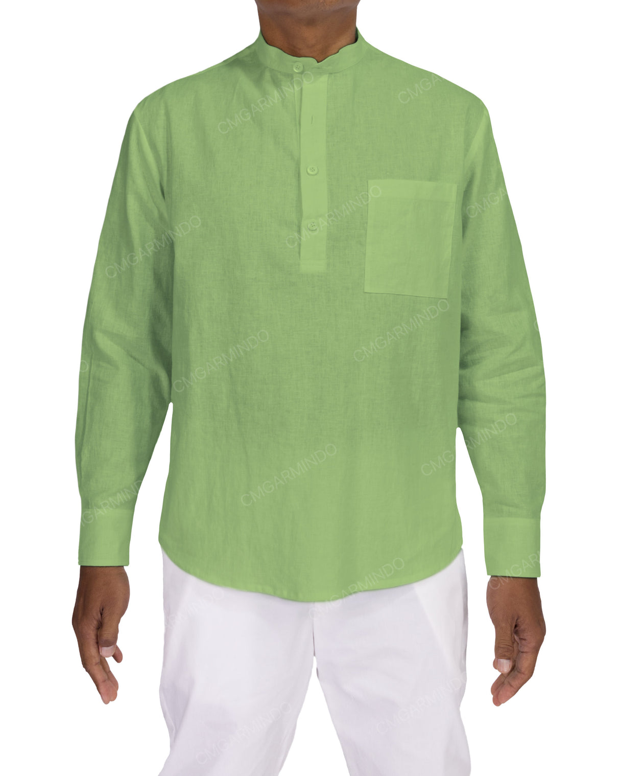 Long Sleeve Mandarin Collar Shirt