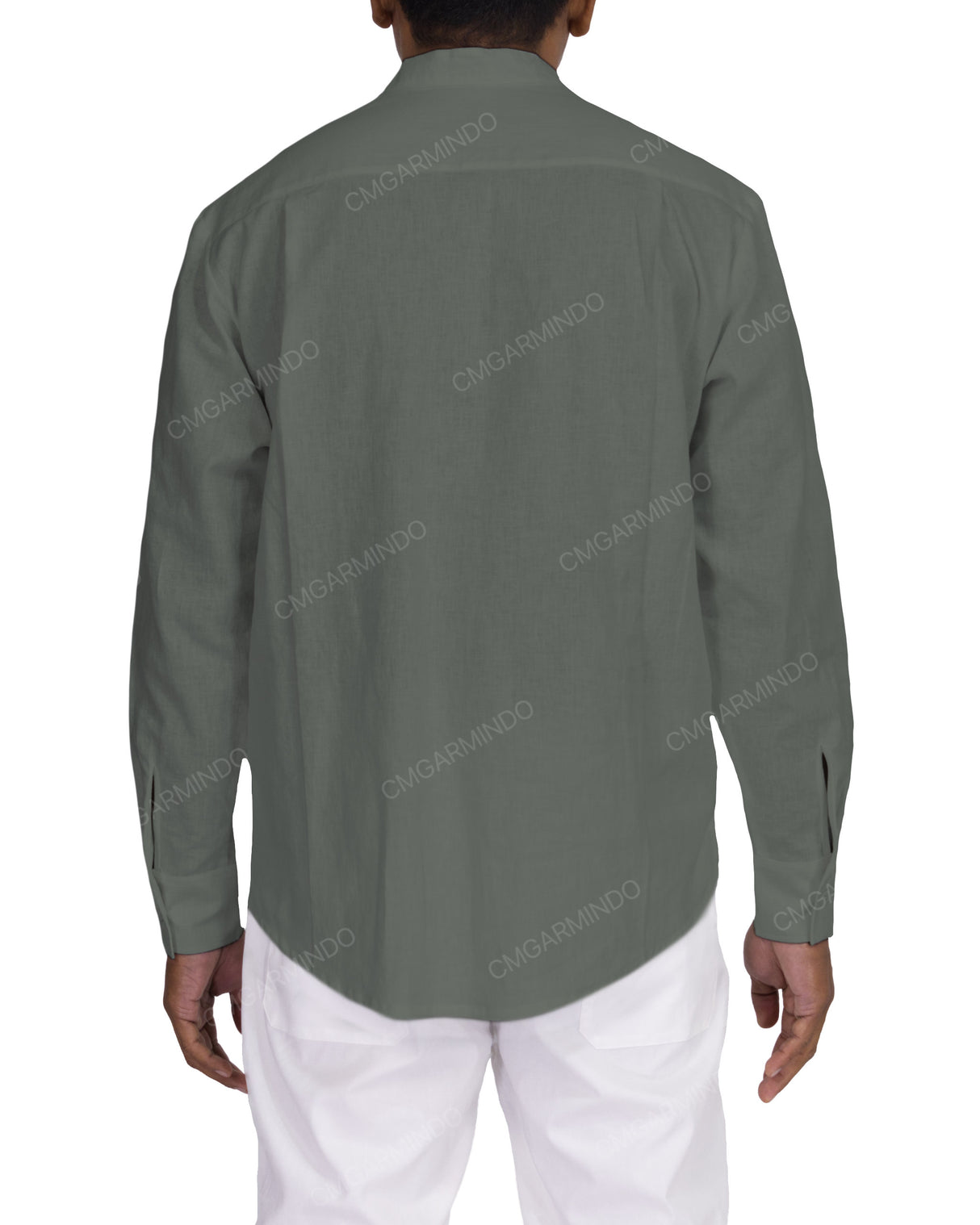 Long Sleeve Mandarin Collar Shirt