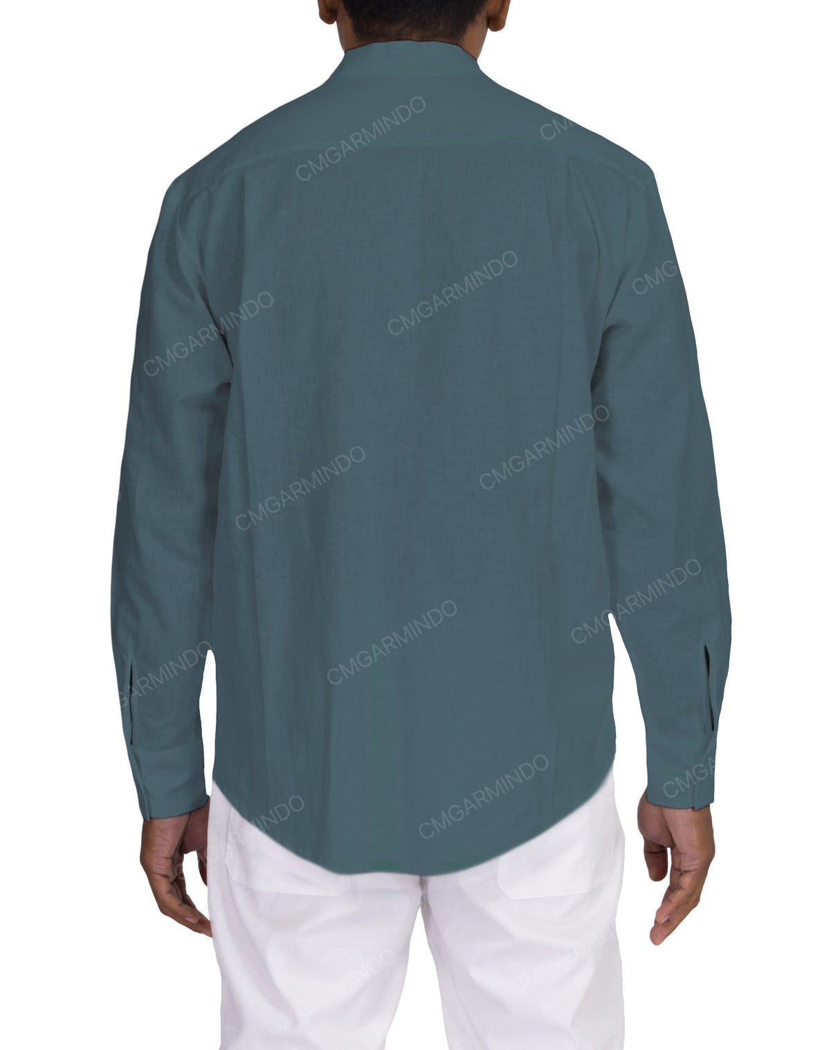 Long Sleeve Mandarin Collar Shirt