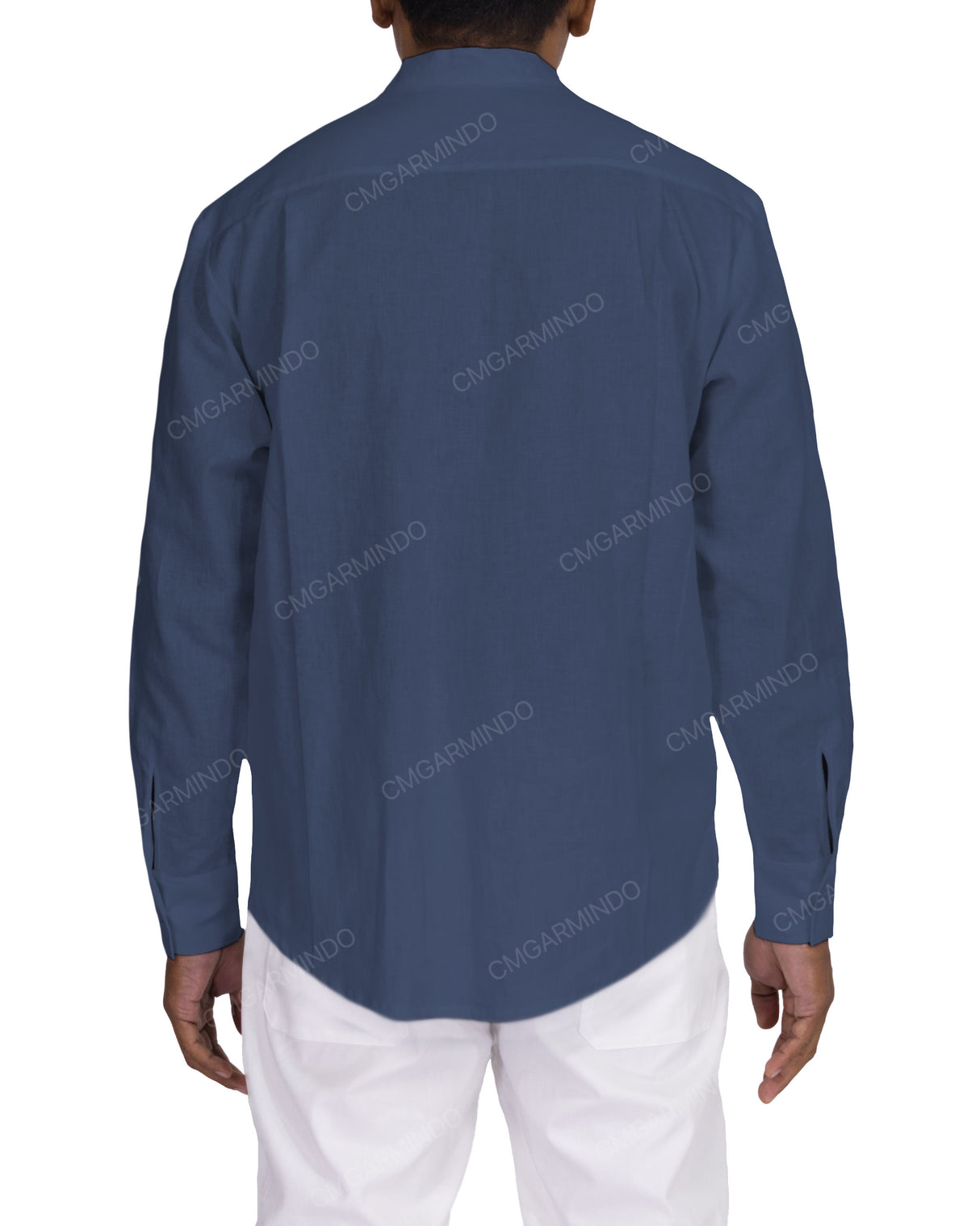 Long Sleeve Mandarin Collar Shirt