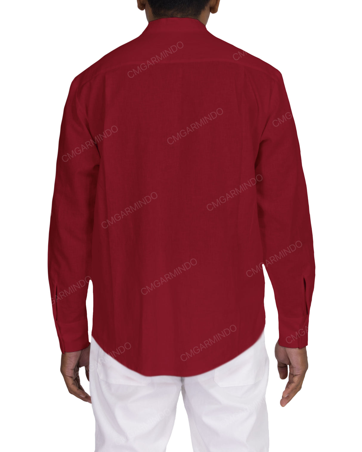 Long Sleeve Mandarin Collar Shirt