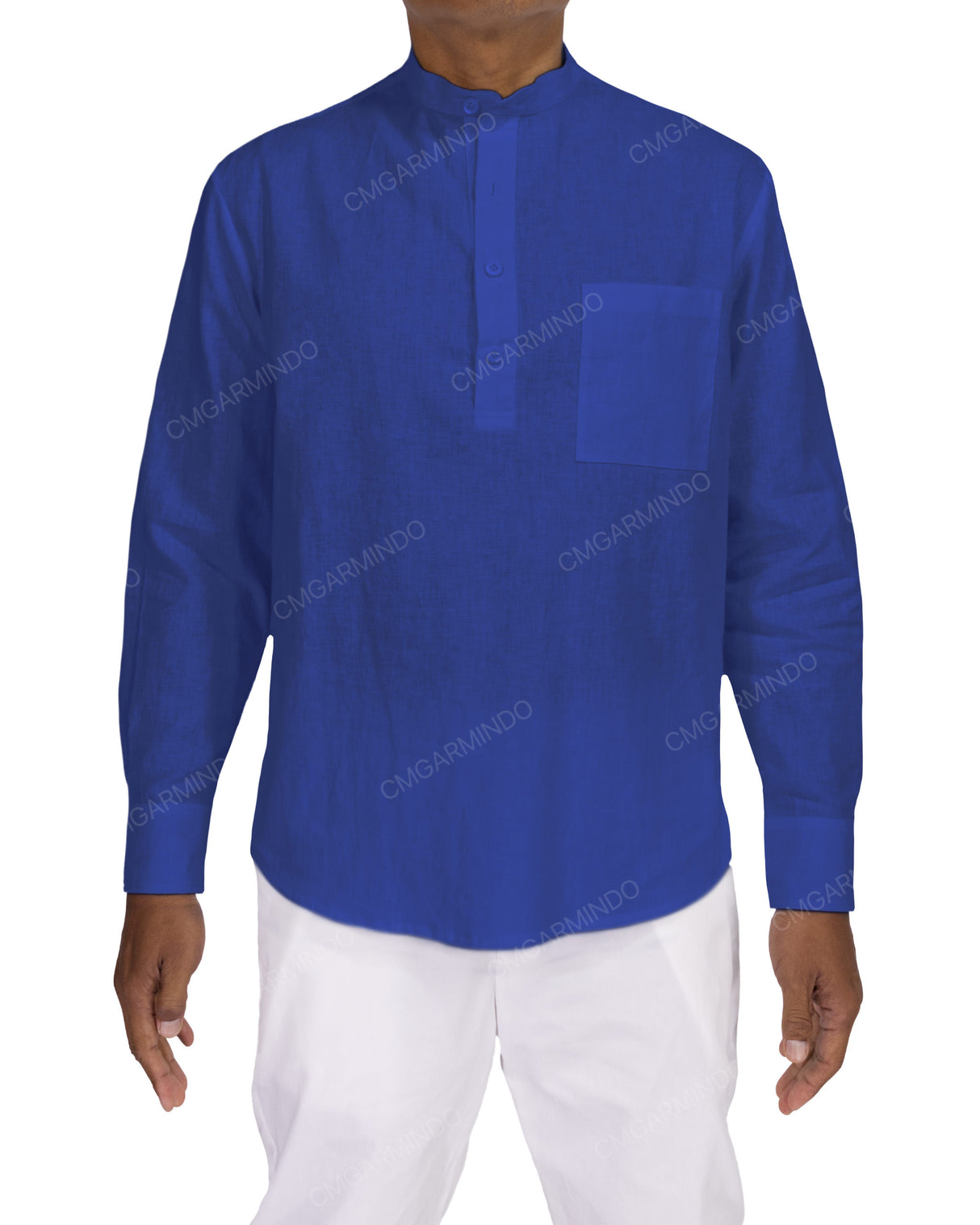 Long Sleeve Mandarin Collar Shirt