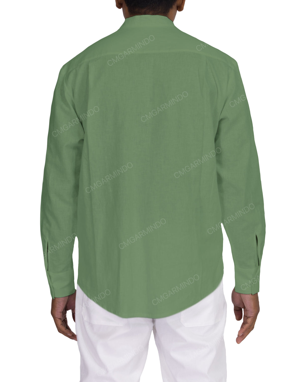 Long Sleeve Mandarin Collar Shirt