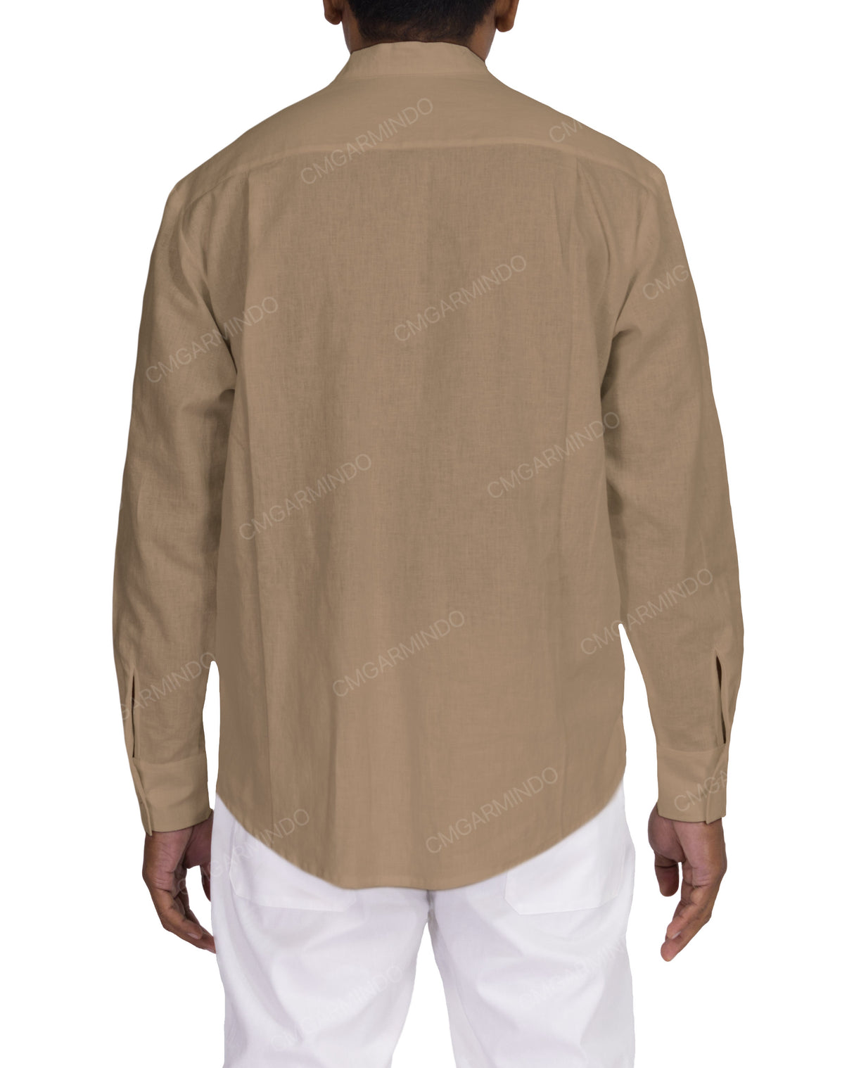Long Sleeve Mandarin Collar Shirt