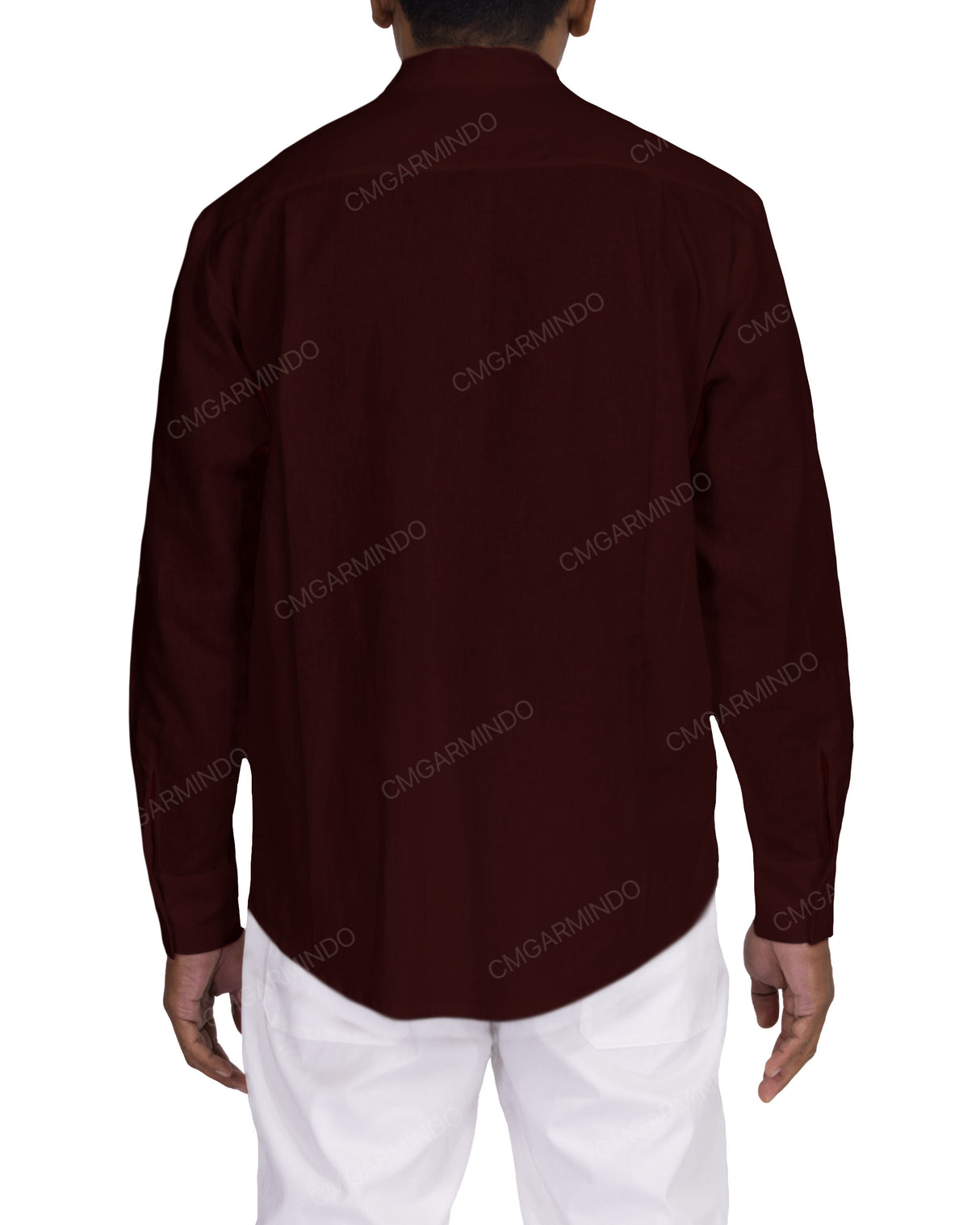 Long Sleeve Mandarin Collar Shirt