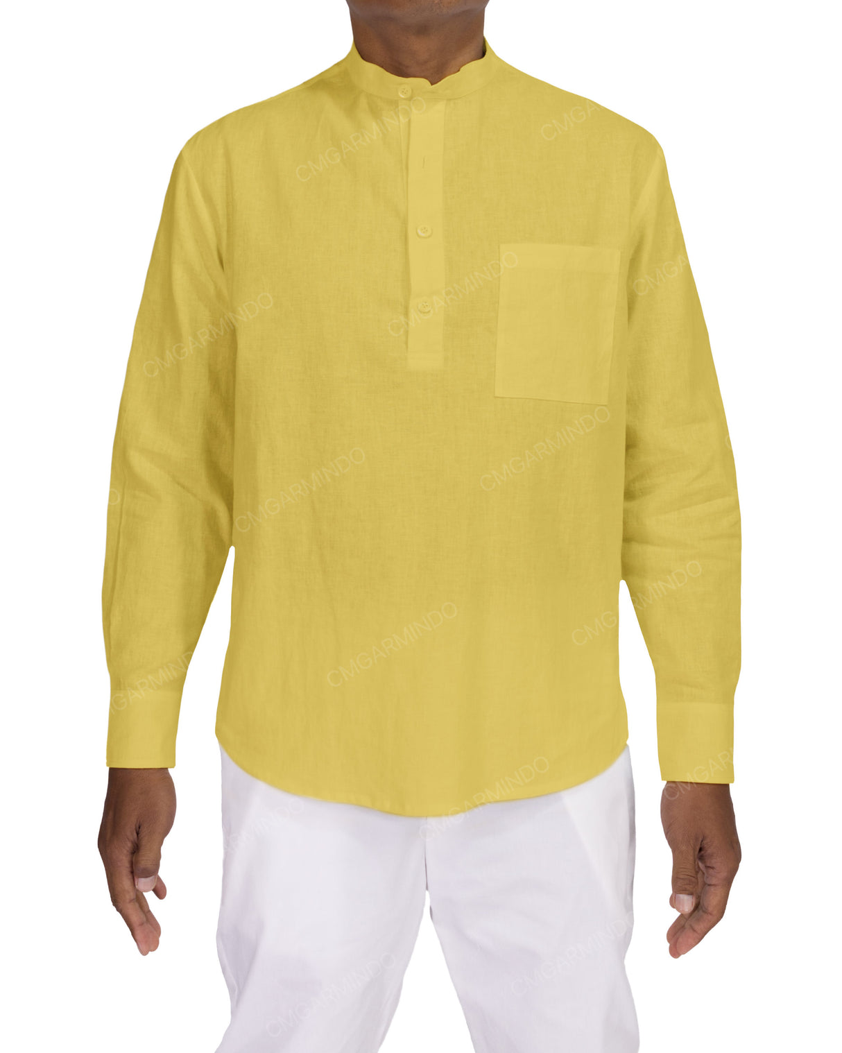 Long Sleeve Mandarin Collar Shirt