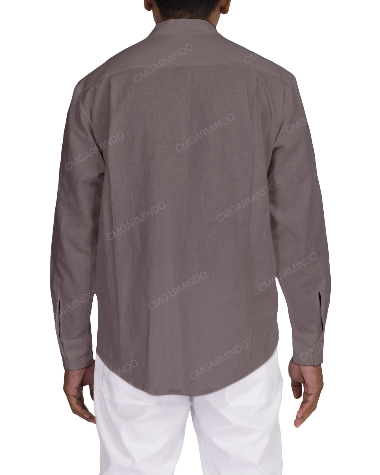 Long Sleeve Mandarin Collar Shirt
