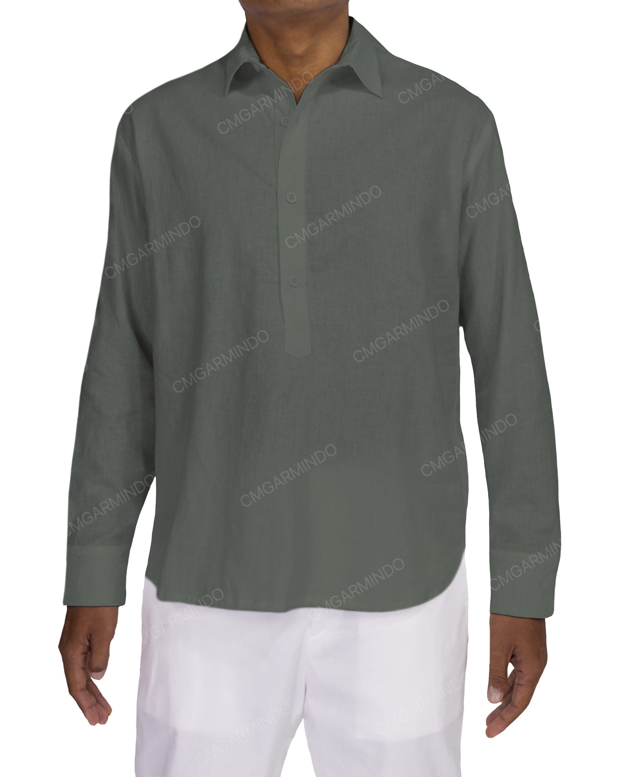 Half Placket Long Sleeve Shirt