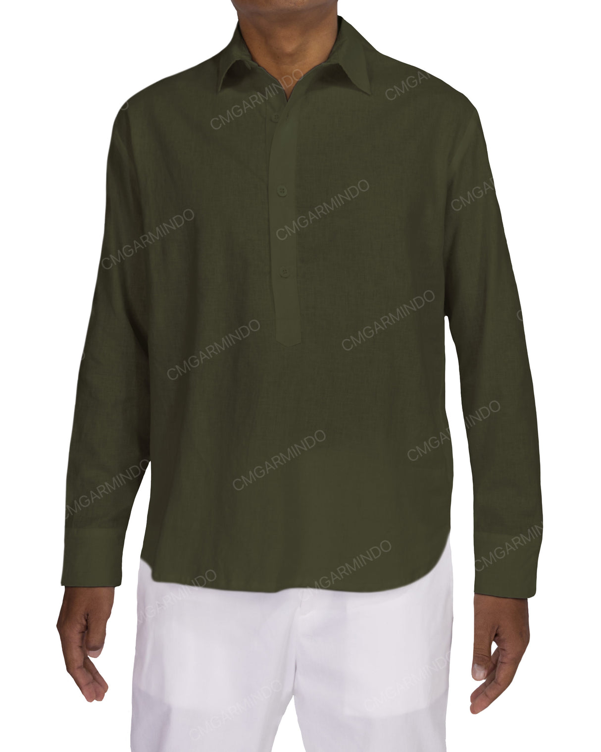 Half Placket Long Sleeve Shirt