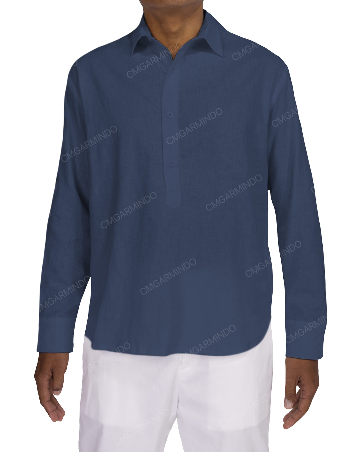 Half Placket Long Sleeve Shirt