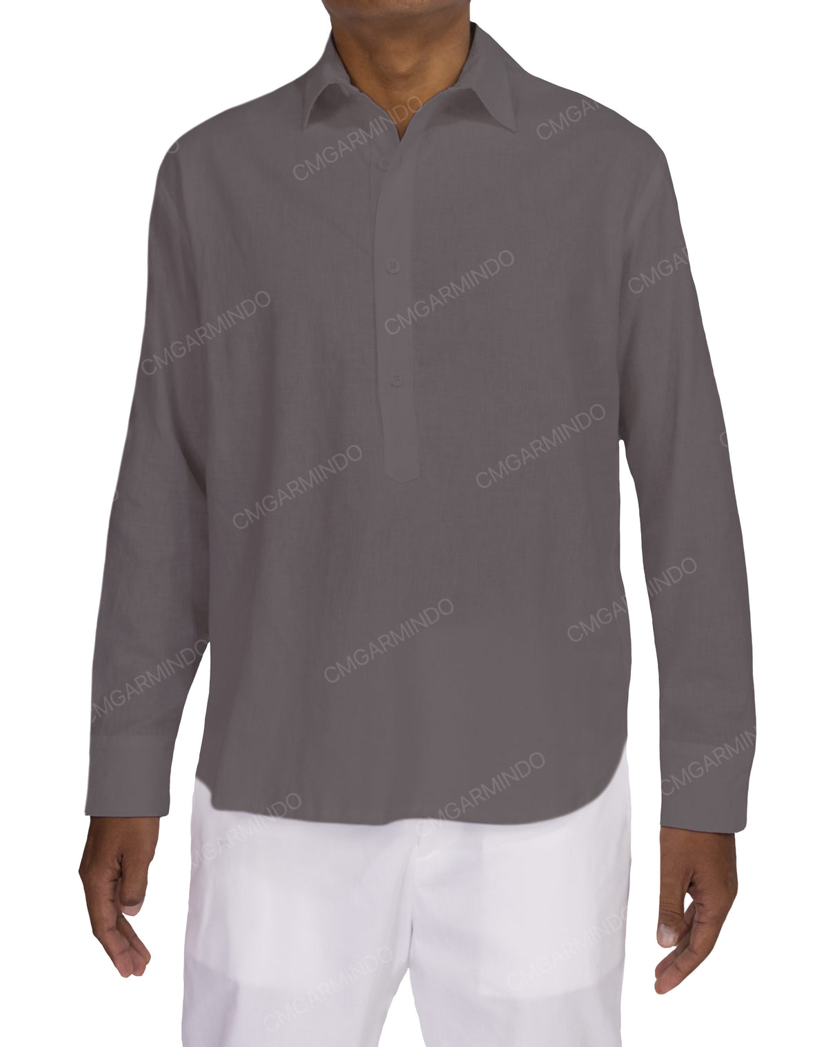 Half Placket Long Sleeve Shirt