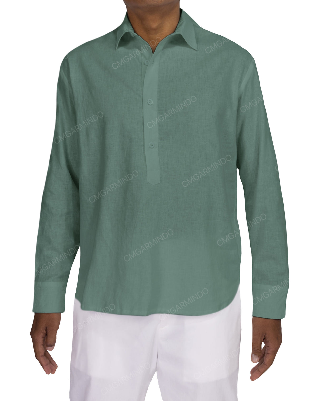Half Placket Long Sleeve Shirt