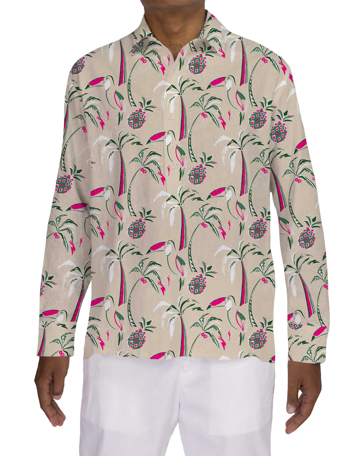 Half Placket Long Sleeve Shirt