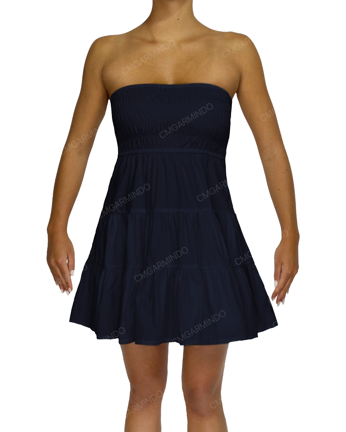 Shirred Tube Top Mini Dress