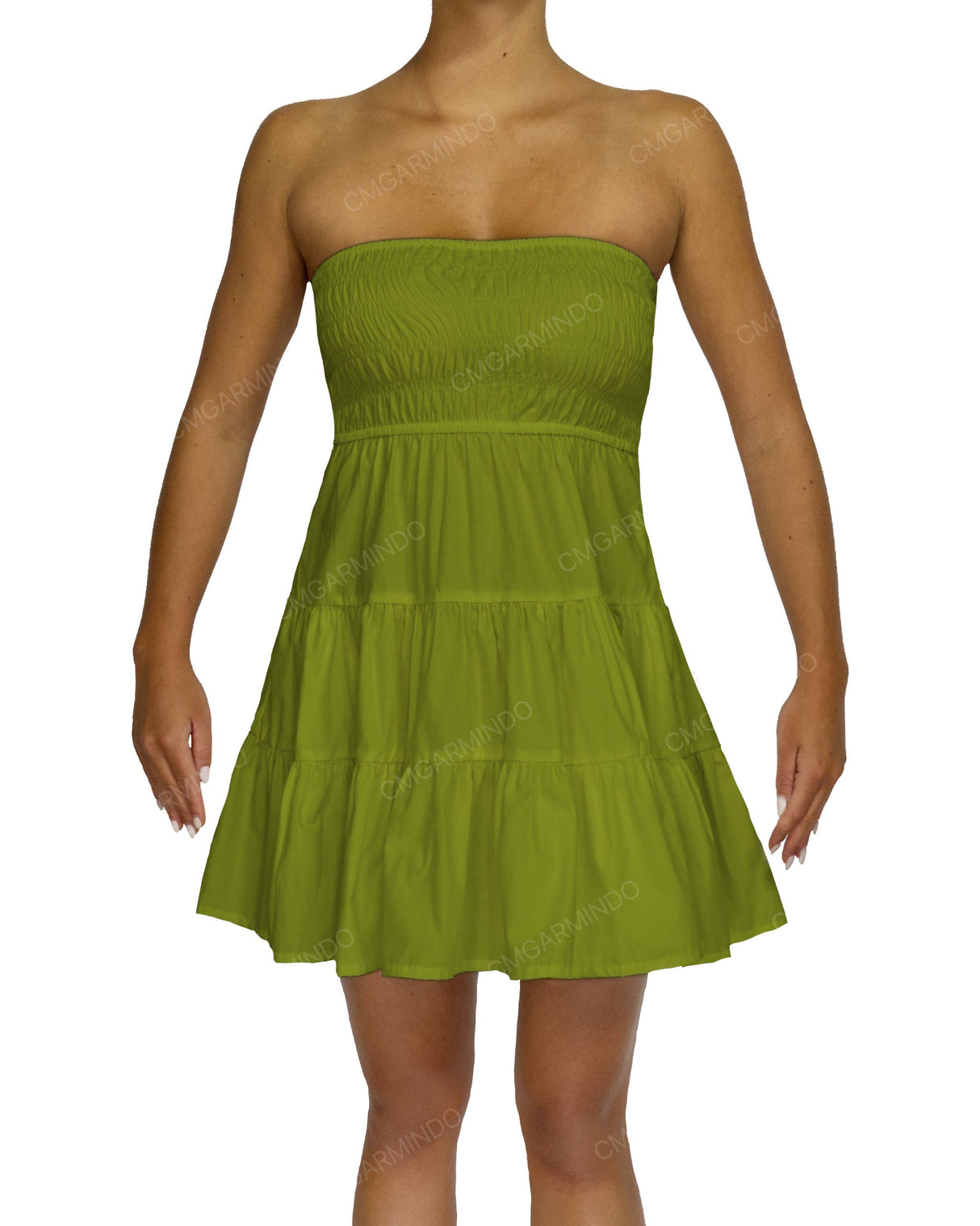 Shirred Tube Top Mini Dress