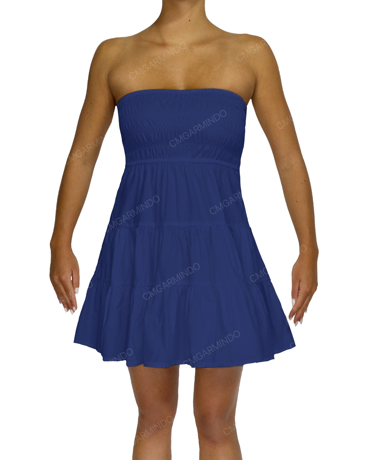 Shirred Tube Top Mini Dress