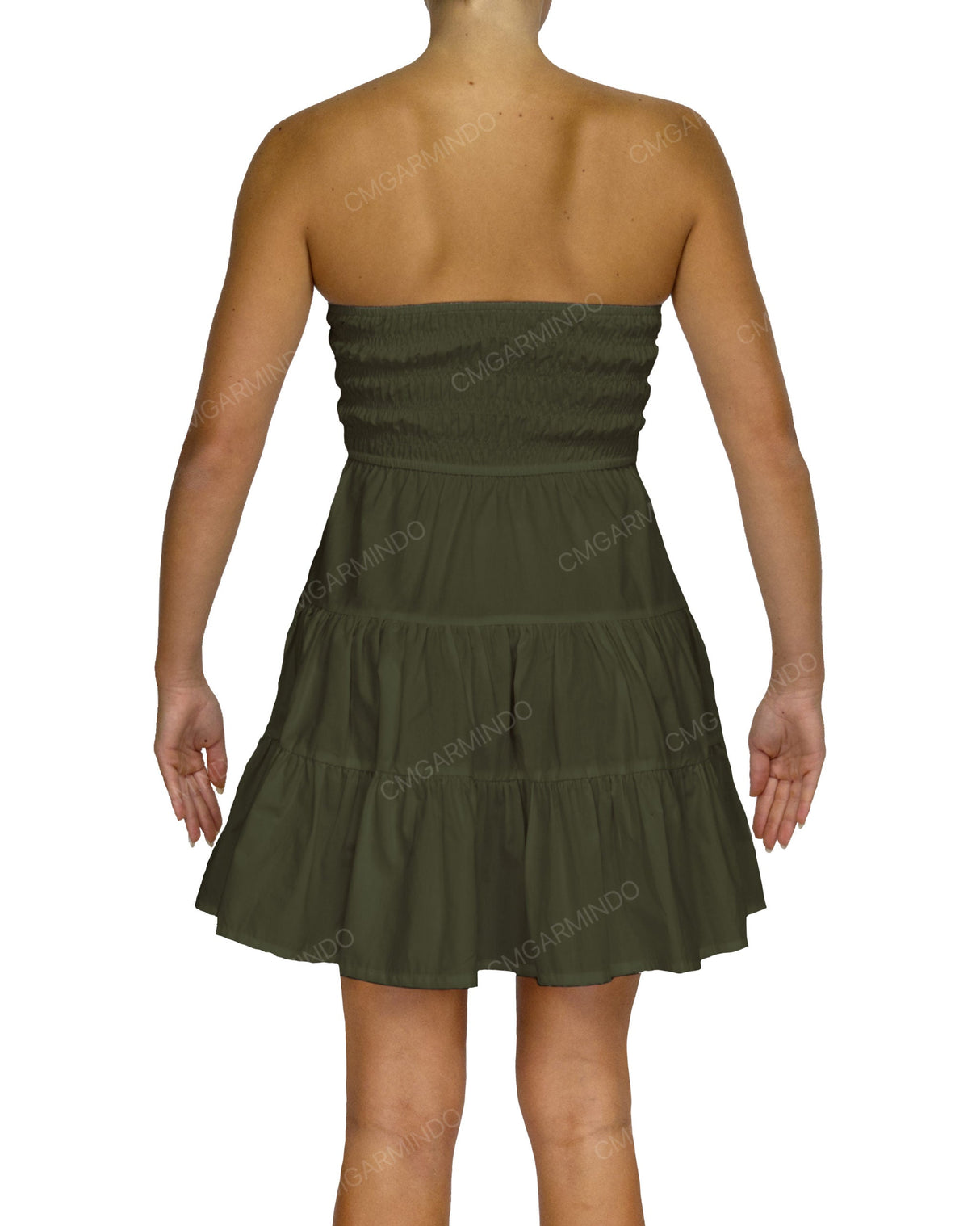Shirred Tube Top Mini Dress