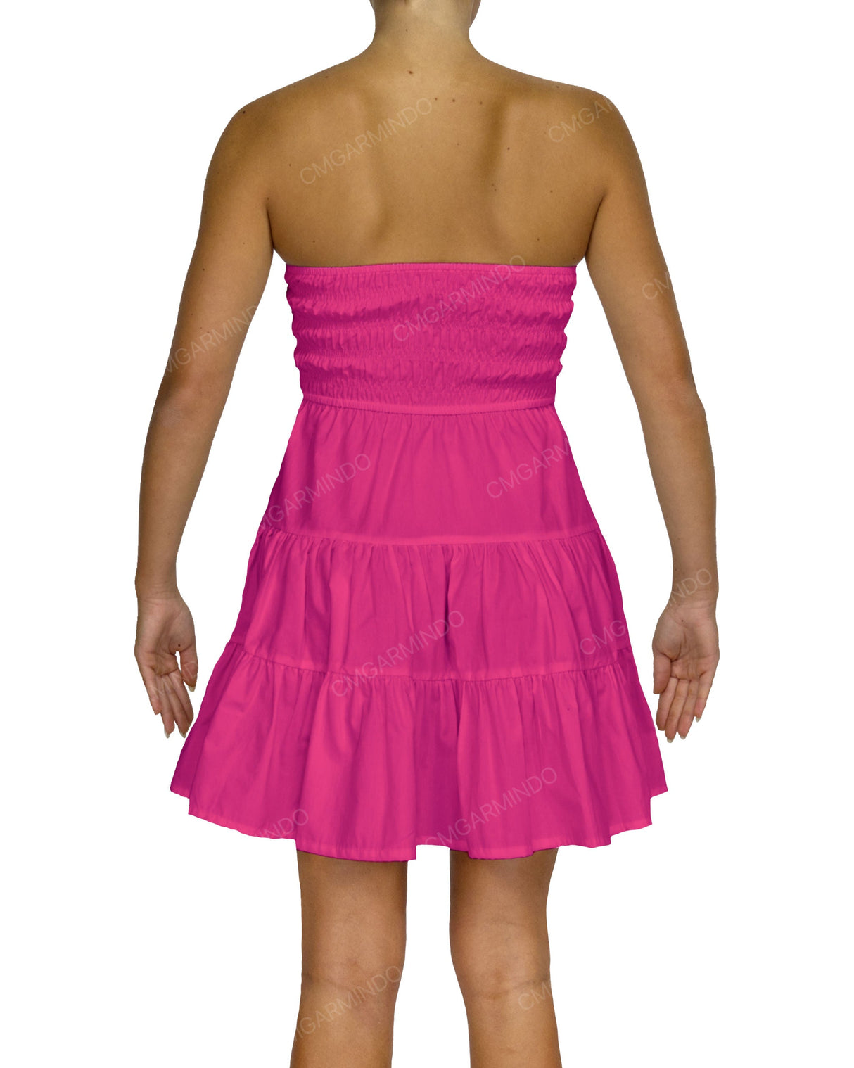 Shirred Tube Top Mini Dress