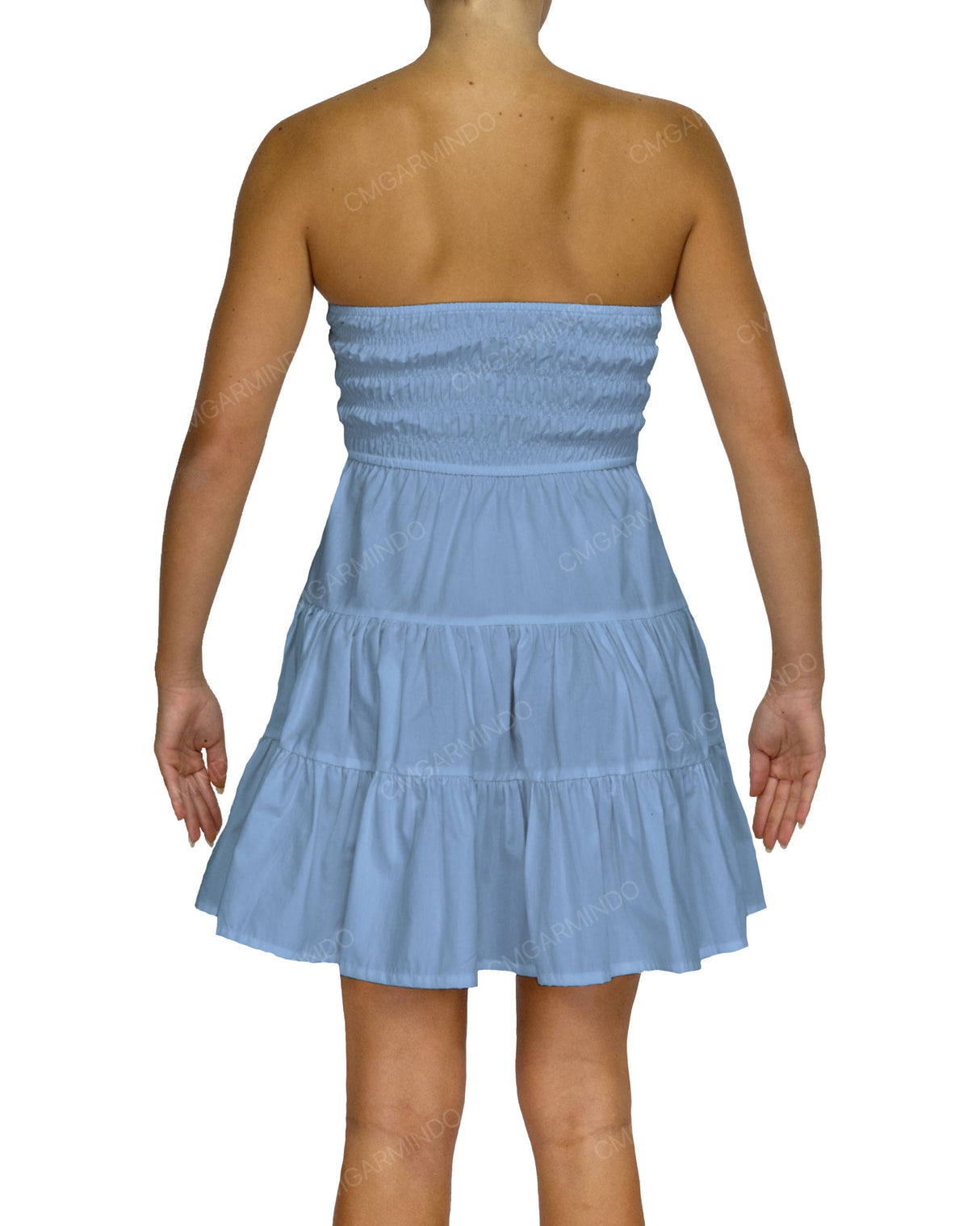 Shirred Tube Top Mini Dress
