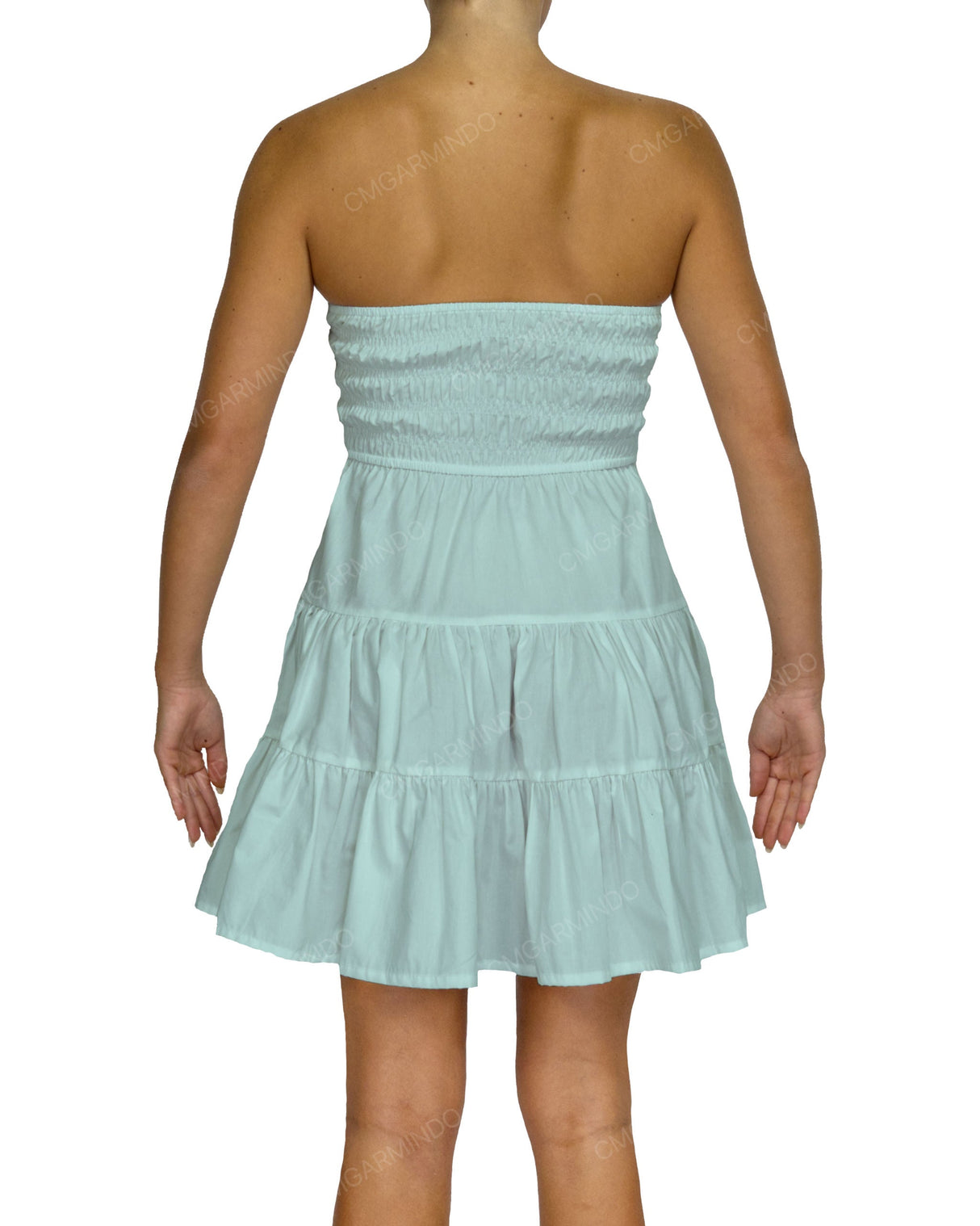Shirred Tube Top Mini Dress